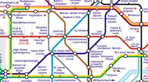 london tube map. and the brand-name map,